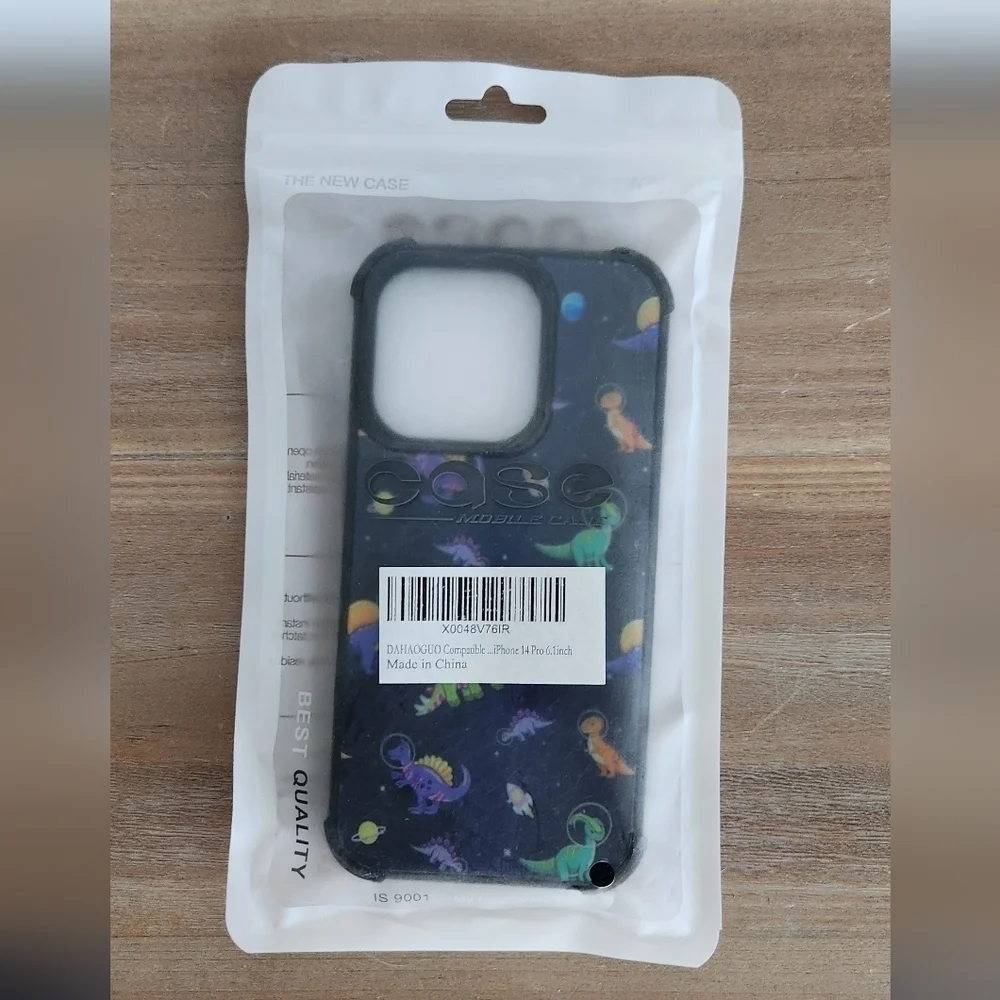 🚀 iPhone 14 Pro Case – Astronaut Dinosaur Cartoon Design, NWT, 6.1”